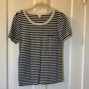 J Crew white and navy striped t-shirt